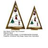 2Pcs Wooden Christmas Tree Ornament with LED Light Farmhouse Rustic Glowing Xmas Tree Table Sign Home Office Desktop Triangle Decoration