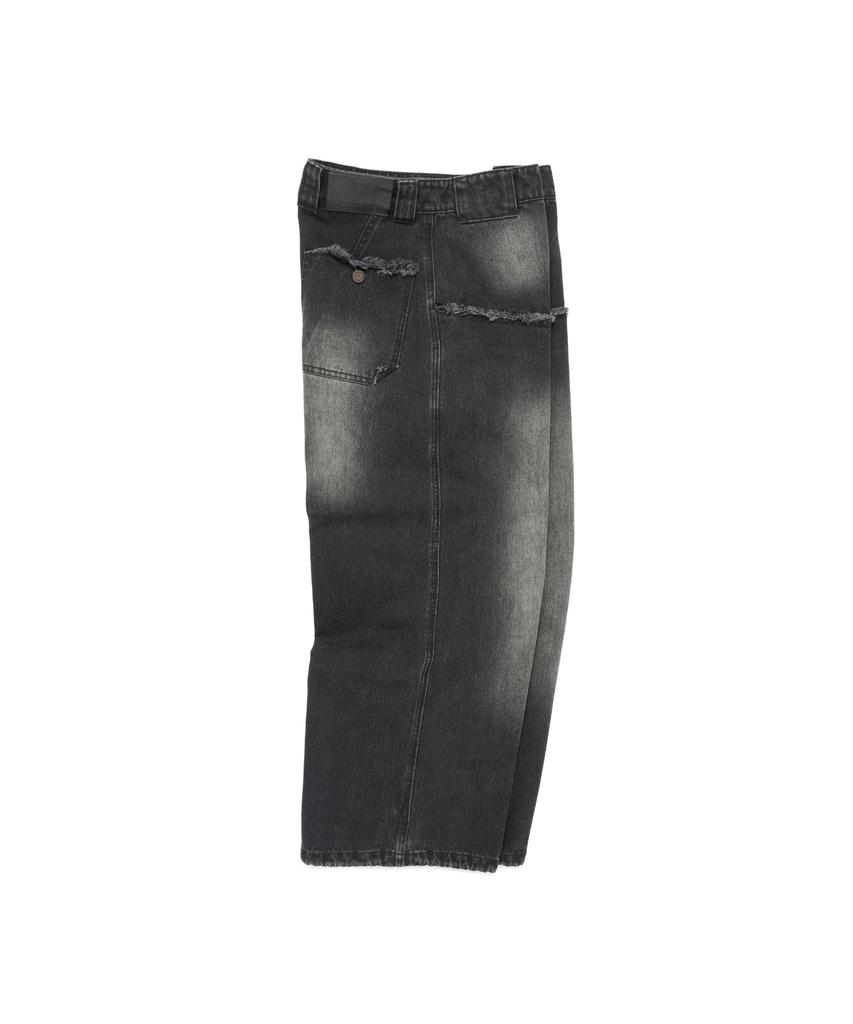 VONVAT Damaged Pocket New Wide Jeans (Black)