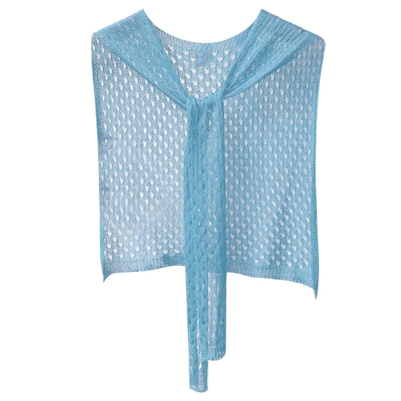 Coprispalle a Maglia Traspirante con Design 3D su Misura, Sciarpa Estiva a Rete con Foro e Finto Collo, per Ambienti Climatizzati