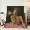 Pop Singer Ariana Grande Throw 240G Flannel Blanket Lightweight Soft Skin-Friendly Summer Thin Throw Blanket