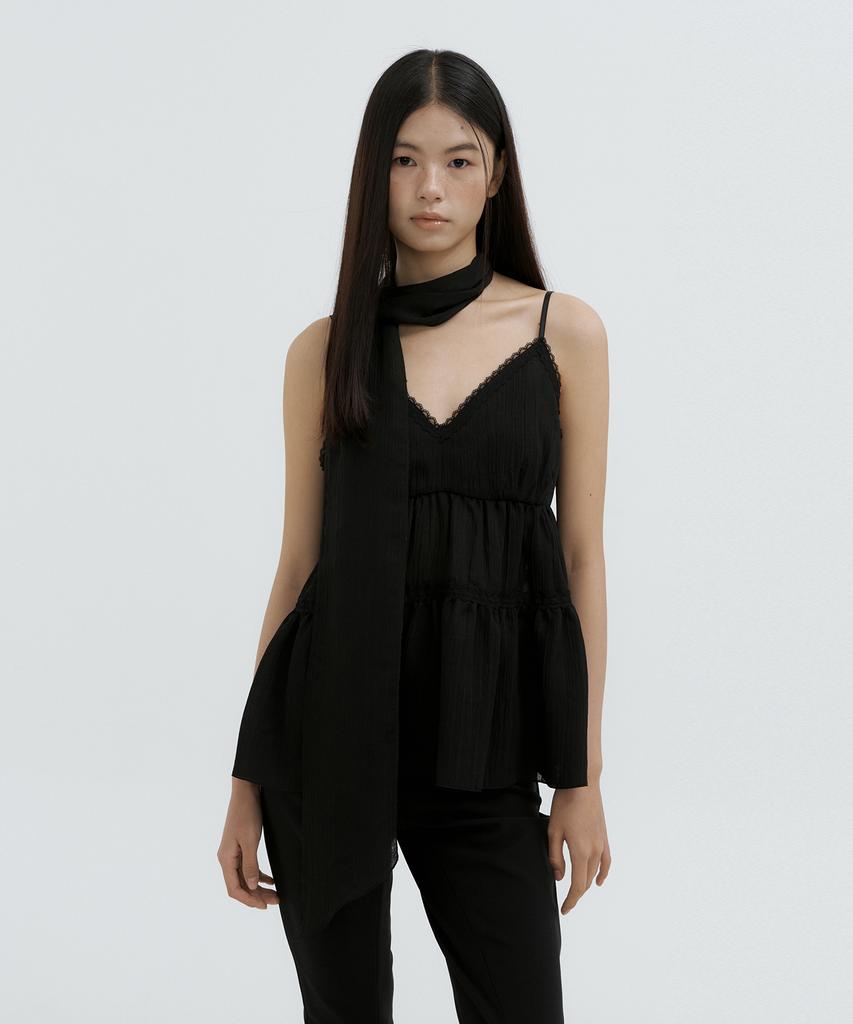 LUCIR ZU Elara Bustier Scarf Set (Black)