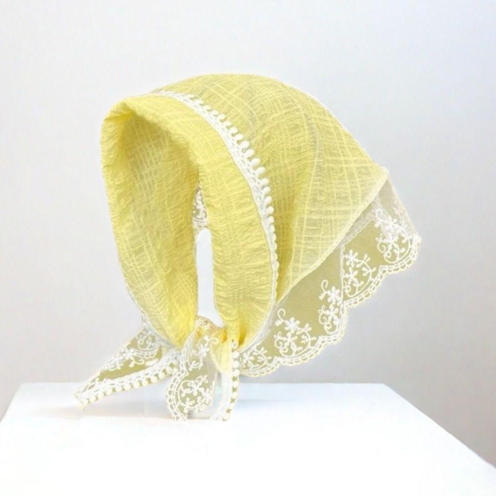 Sweet Gentle Lace Hair Scarf French Style Photo Hair Accessories Headband Turban Triangular Hair Band Strap Women Girls