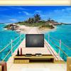 Photo Wall Paper Island Wooden Bridge 3d Landscape Painting Background Wall Decorations Living Room Mural