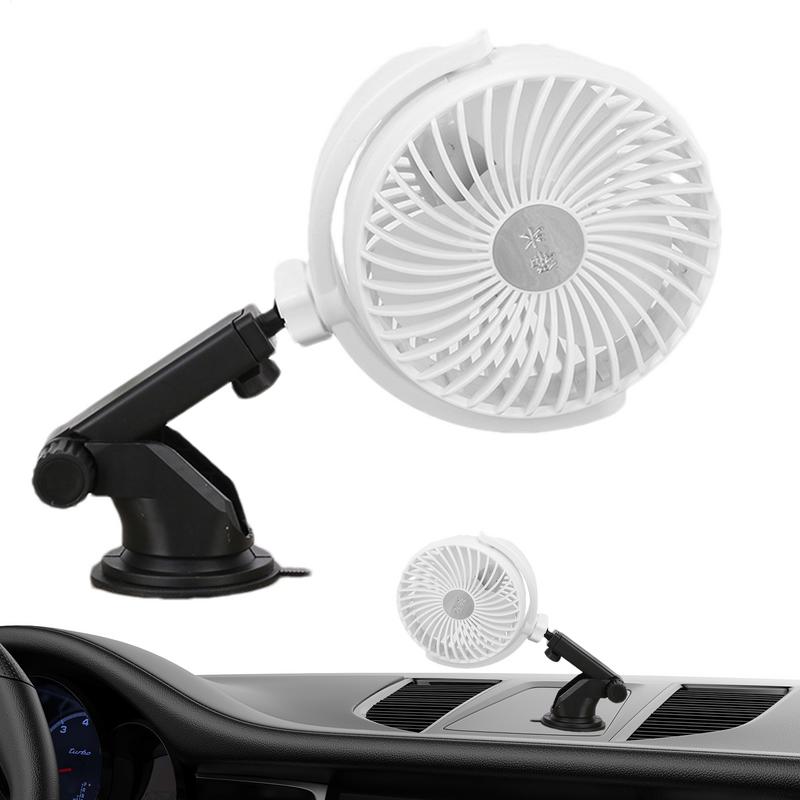 Battery Powered Fan For Car Car Camping Fan Rechargeable Quiet 360 Adjustable Suction Cup 3 Speed Ventilating Blower For Desk