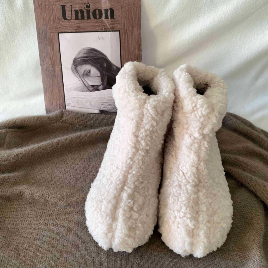 Warm fleece milk fufu~ Korean gentle fairy snow boots winter fleece thickened warm short fluffy shoes boots