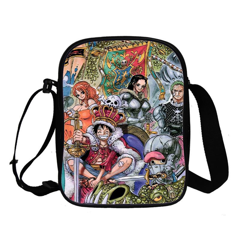 Animation Peripheral Messenger Bag, Primary And Secondary School Student Schoolbag 3D Full Color Printing Double-Layer Shoulder Bag Portable