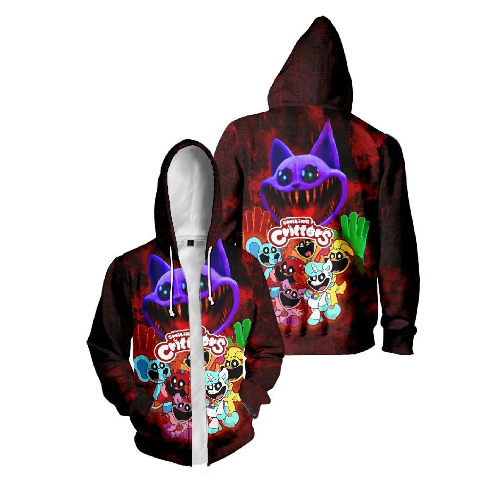 

Smiling Critters Printed Women Men s Hooded Casual Zipper Sweatshirts Male Tracksuit Fashion Jacket Mens Clothing Outerwear XXS