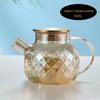 Amber color Diamond Glass Household Kettle Heat-resistant thickened glass household juice flower teapot 1750 ml
