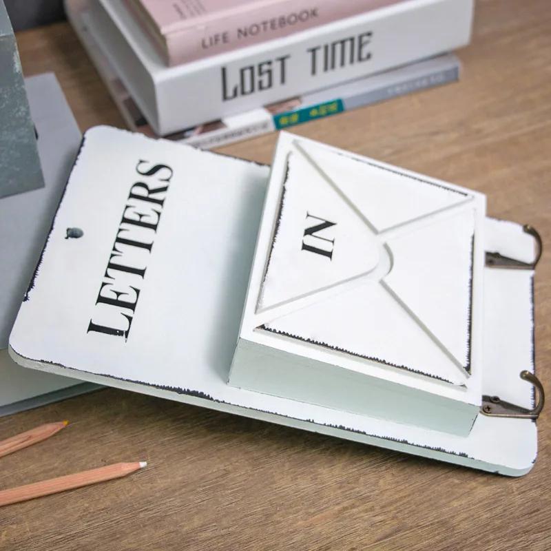 Creative Multifunction Keys Storage Box Hanging Hooks Envelope Sundries Retro Shelf Wood Boxes Vintage Home Wall Decoration