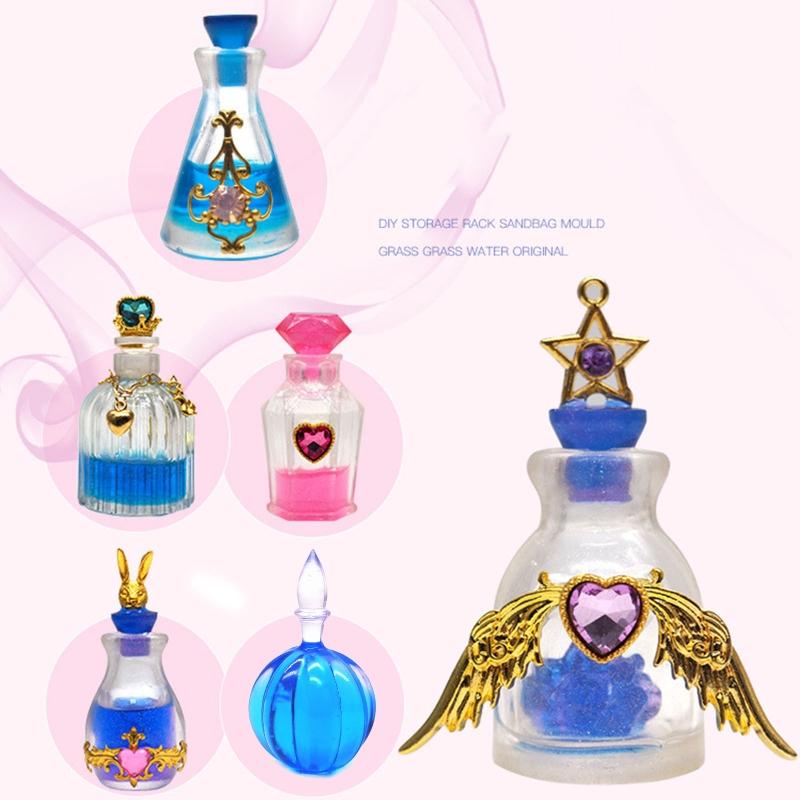 Bottle Resin Mold Storage Bottle and Stopper Resin Mold Jars Silicone Epoxy Mold for DIY Perfume Liquid Container Crafts