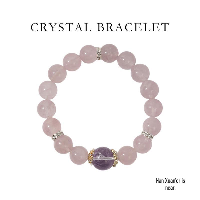 Han Qian er Silversmith Natural Pink & Purple Crystal Versatile Bracelet for Attracting Wealth - ZB0038