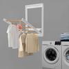 Door/Wall Mounted Folding Clothes Drying Rack, 5 Hanging Rods White Space-Saving Laundry Organizer for Small Spaces & Apartments