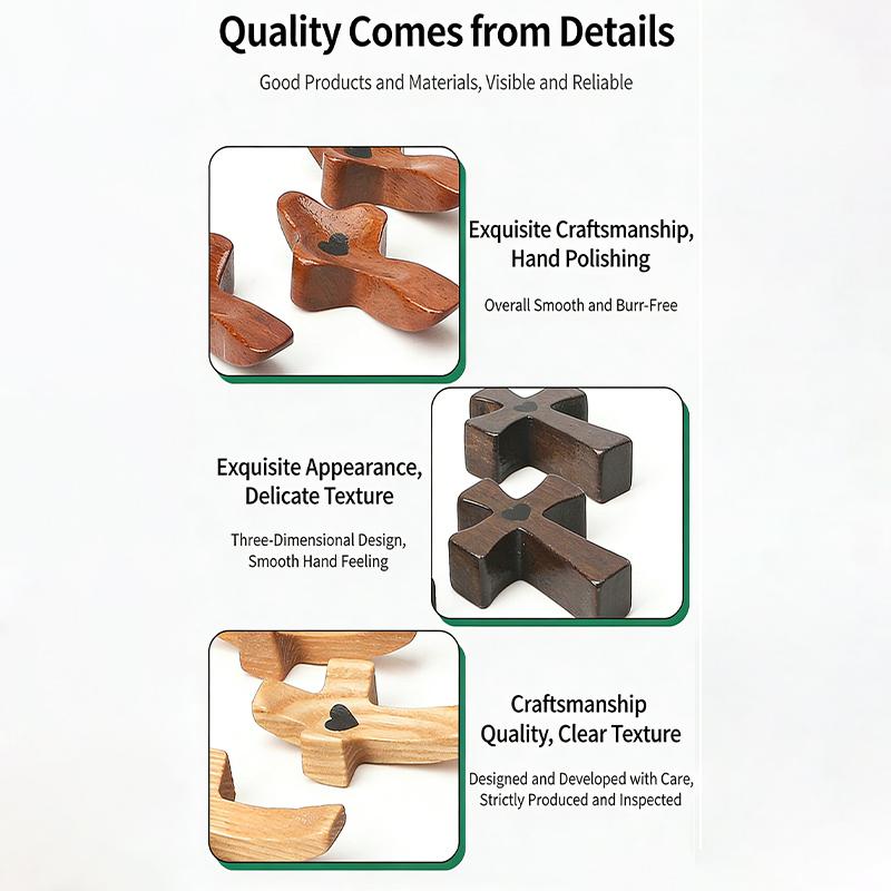 Wooden Cross Handheld Prayer Cross Small Christian Prayer Cross Encouragement Gift