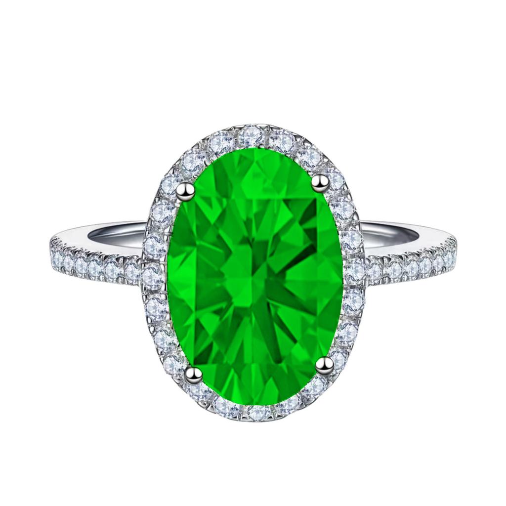 2026 Micro Inlaid Egg Shaped Diamond Colored Pink Zircon Ring with Temperament and Large Egg Shaped Diamond Ring for Women