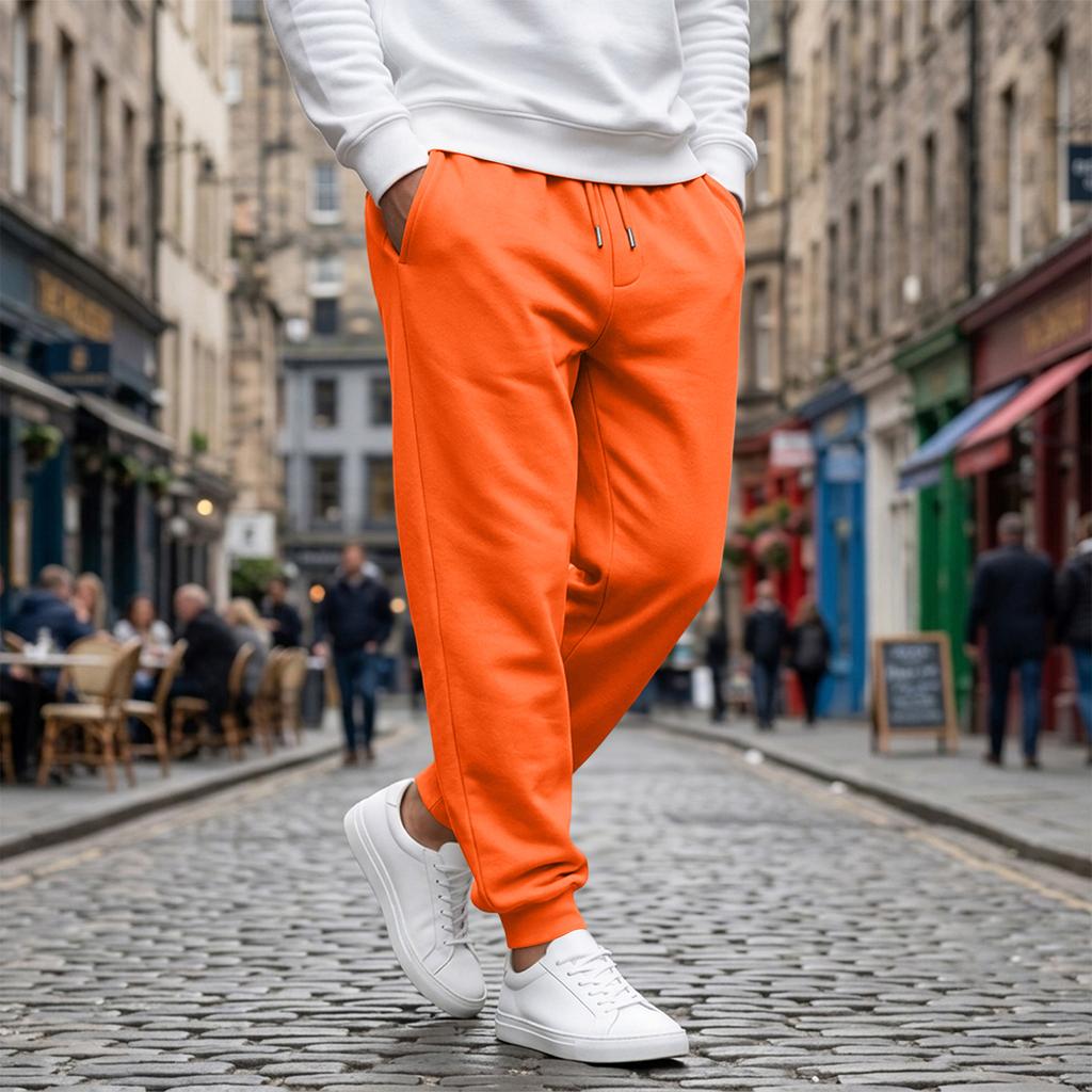 Casual joggingbroek voor heren met elastische tailleband en taps toelopende pijp voor sportkleding