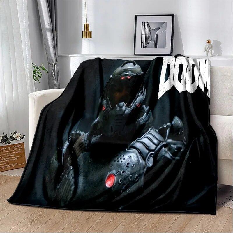 Doom Retro Game Gamer Cartoon  Blanket,Soft Throw Blanket for Home Bedroom Bed Sofa Picnic Travel Office Rest Cover Blanket Kids