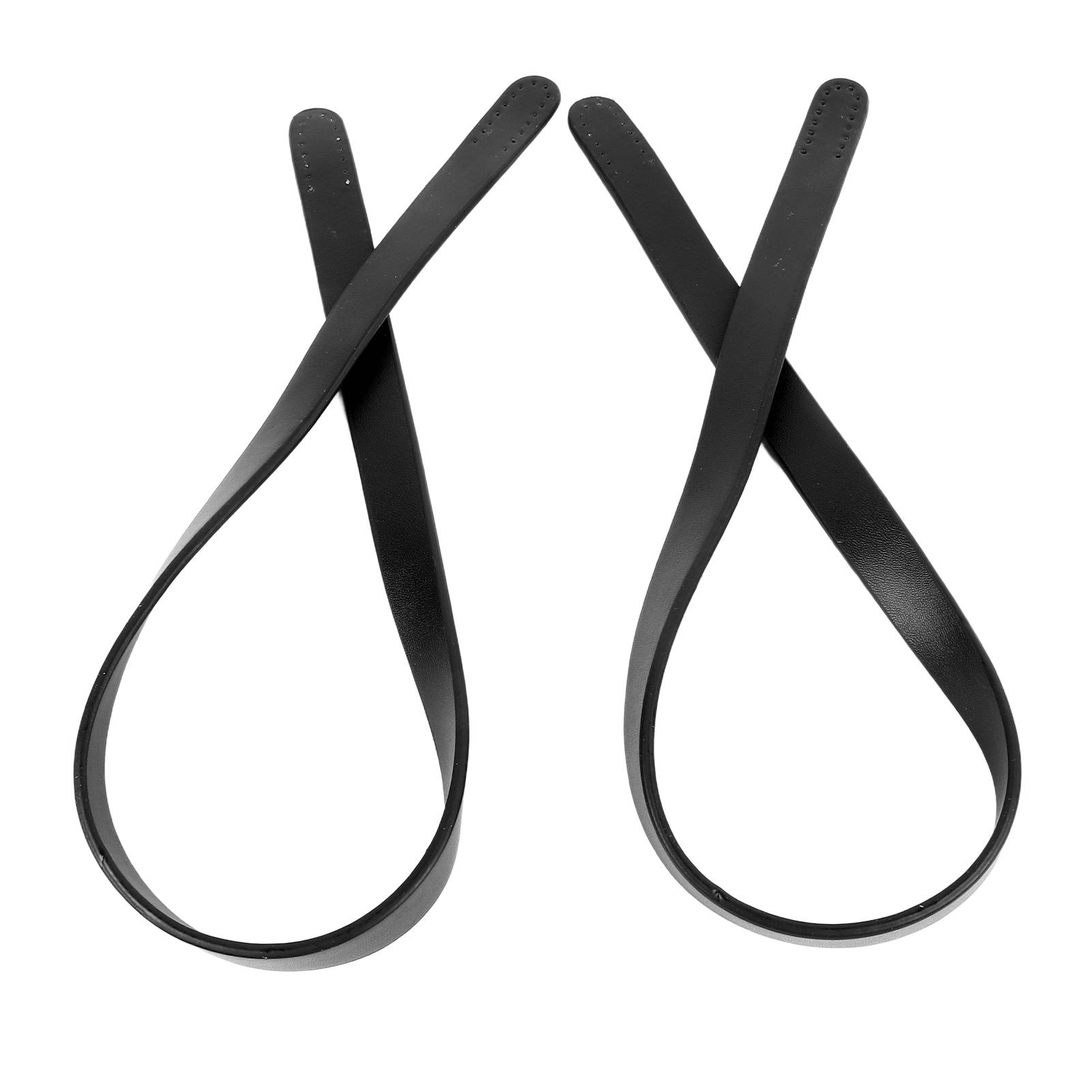 

2 шт. Кожаные ручки для сумки длиной 25,6 дюйма, шириной 0,7 дюйма, ремешок для сумки из синтетической кожи чистого цвета для ремонта и замены, черный