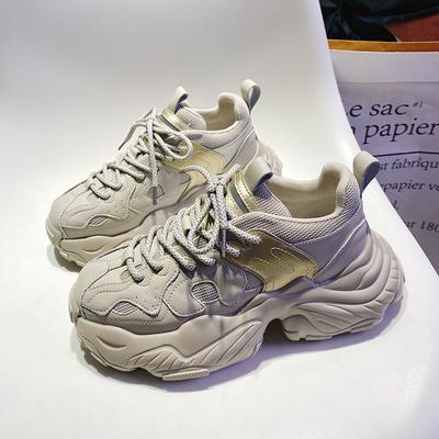 Scarpe da Papà da Donna Primavera Nuove Fondo Spesso Rialzate Fritte Strada Leggere Foderate in Pile Sneaker Casual