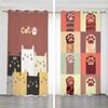 Tenda Oscurante Minimalista Nordica con Gatto Carino per Camera da Letto di Coppia Personalità Creativa Drappo Blackout Occhielli Parte Superiore Installazione a Ganci