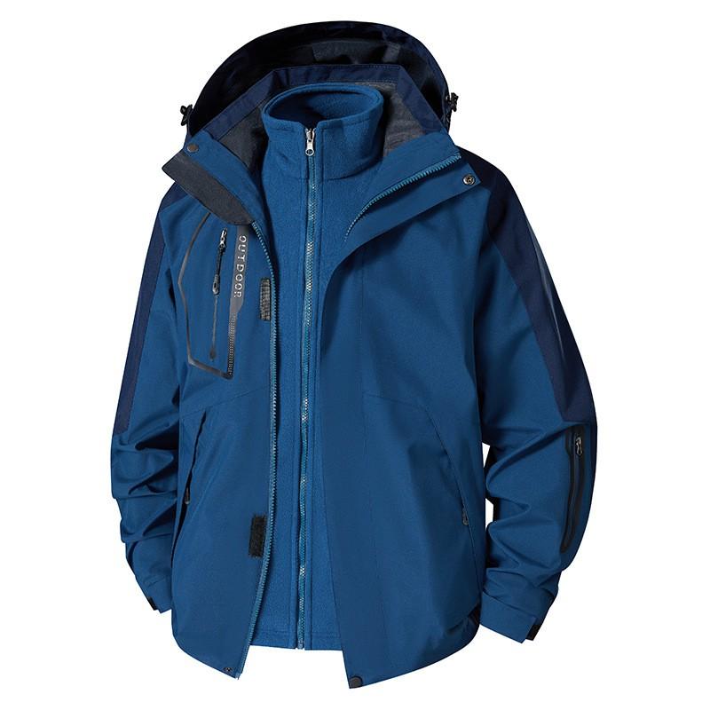 Winter Outdoor 3-in-1 Waterproof Windproof Fleece Lined Hiking Jacket Couples