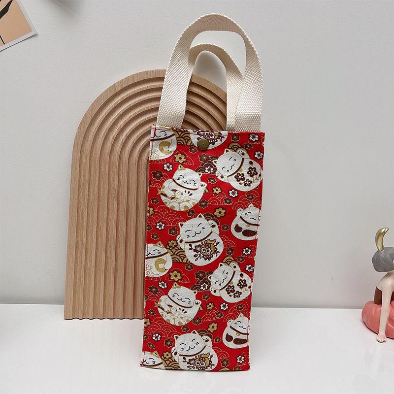 Color Canvas Water Bottle Holder Carry Bag Coffee Cup Storage Sleeve Cover Handbags Mobile Phone Umbrella Hand Bags Accessories