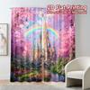 Flat Printing Curtains Without Rod Rainbowcastle Popular Creative Versatile Fabric All Set Of 2 Made Polyester