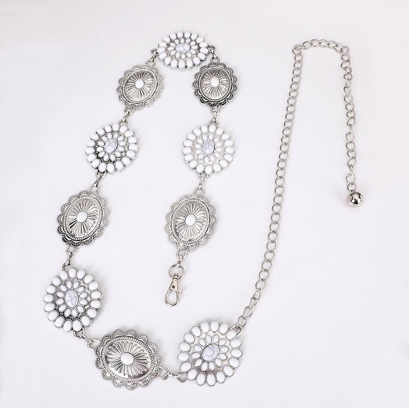 Luxury Women's Metal-Inlaid Waist Chain with Fashionable Design