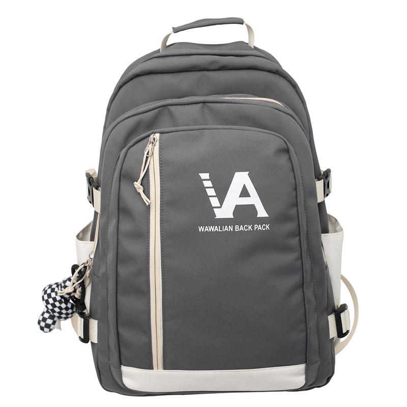 Japanese ins style simple student schoolbag female Korean version school student junior high school student backpack large capacity couple backpack