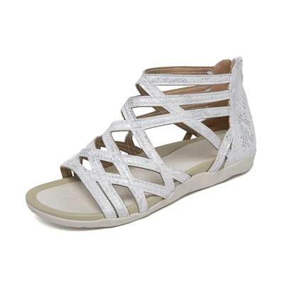 Sandali da Donna Moda Estate 2025 Incrociati Vuoti Punta Aperta Sandali Donna Piattaforma Ciabatte Romane Scarpe Spiaggia Taglia Grande Sandalias