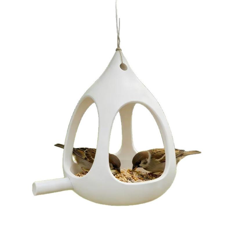 

Plastic Bird Feeder House Water-Resistant Rain-Resistant Feeding Station Birdhouse Hanging Wild Bird Feeder Under-eaves Use белый