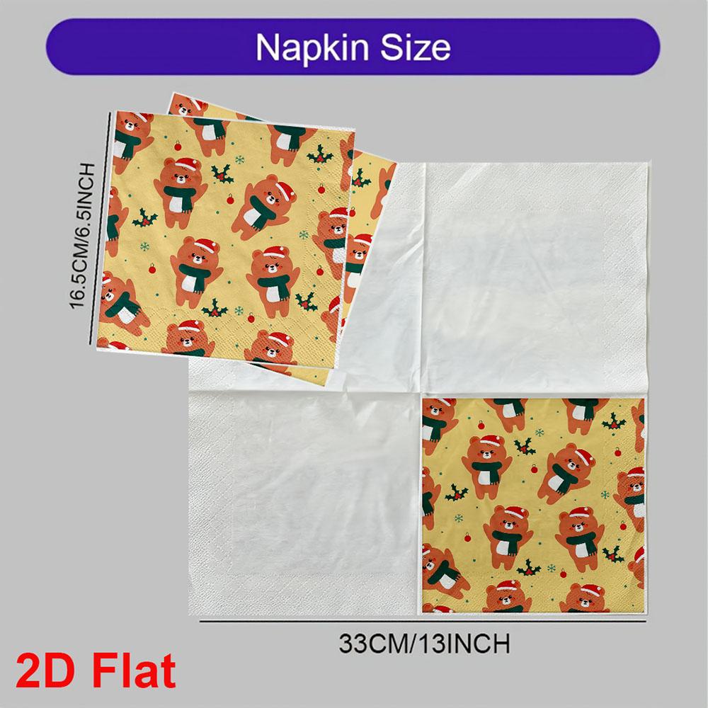 20pcs Disposable Napkins Withgingerbread Man Pattern Print for Wedding,Parties,and Daily Use for Thanksgiving Fall Christmas Table Decoration