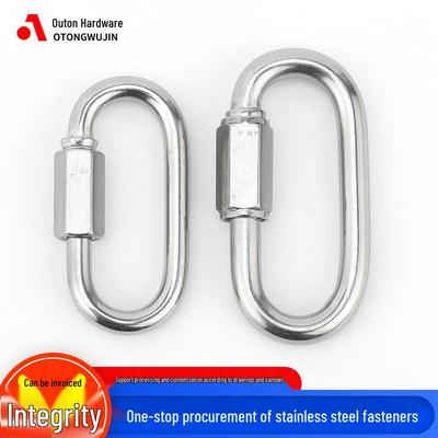 Mosquetão de Aço Inoxidável com Elo Rápido para Escalada, Corrente e Trela de Cão