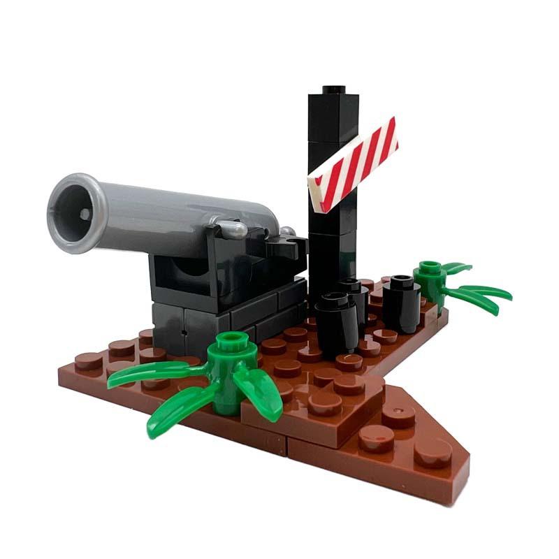 Moc Military Building Blocks Artillery Weapon Accessories Scene Assembling Children's Building Blocks