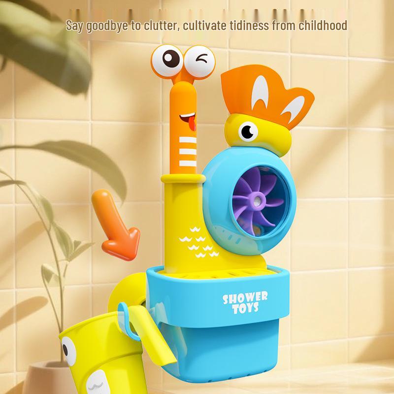 Telescopic Snail Spin-and-Play Water Sprinkler Baby Bath Toy