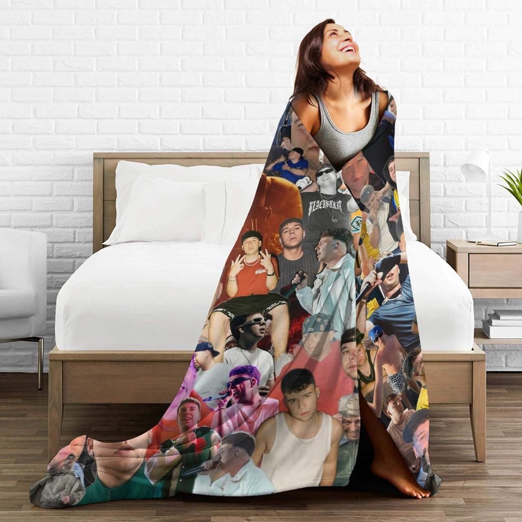 Rapper Quevedo Graphic Warm Blanket Picnic Plush Bedding Throws Graphic Couch Chair Flannel Bedspread Sofa Bed Cover