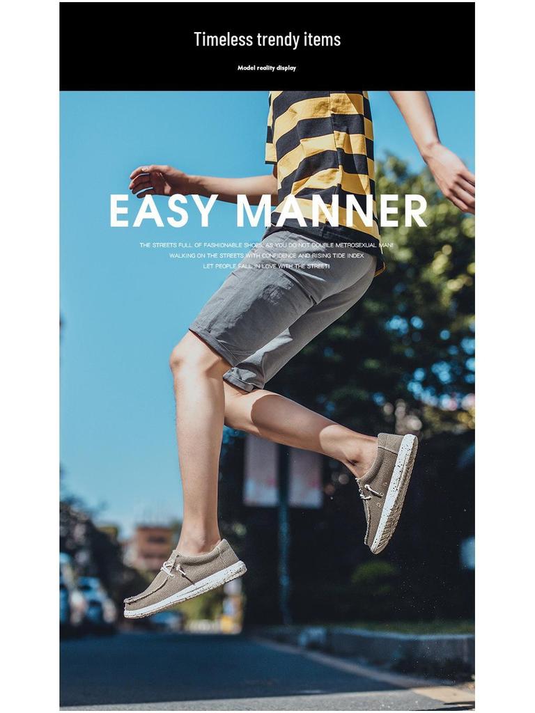 Men’s Plus-Size Canvas Casual Loafers - European Style Driving Shoes