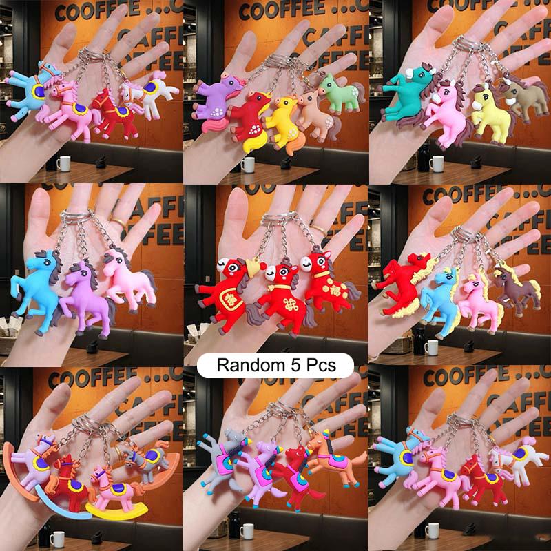 

5 Pcs 2026 Year Of Horse Pendant Cute Cartoon Chinese Zodiac Horse Lucky For Women Men Creative Bag Charm Accessory Gift