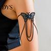 Arm Band Women Bracelet Adjustable Hollow Out Butterfly Shape Multi Chains Chain Armlet Punk Style Anti-slip Lady Prom Party Cosplay Performance
