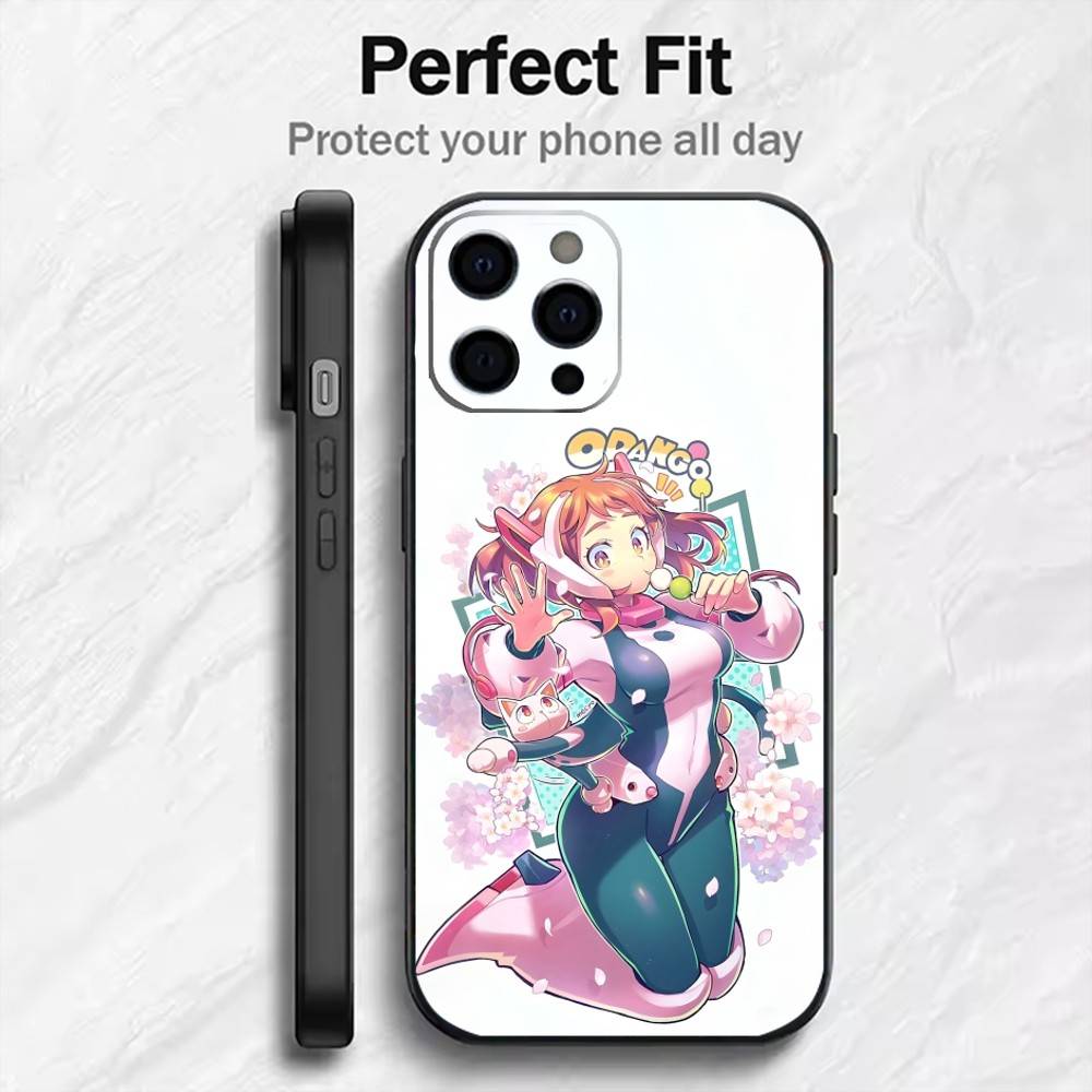 

Чехол для телефона Аниме Герой А-Академия У-Урарака Для iPhone 17, 16, 15, 14, 13, 12 Plus, Max Мягкий Силиконовый Черный Чехол iPhone14ProMax