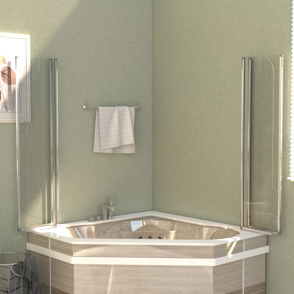 Vidaxl 2 Mamparas de Bañera, 104X130 Cm, Vidrio Templado, Transparente