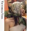 VICTORIA&VERA Spring/Summer Floral Print Mulberry Silk Scarf