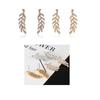 Fashionable Symmetrical Hollow Leaf Earrings New Alloy Long Earrings