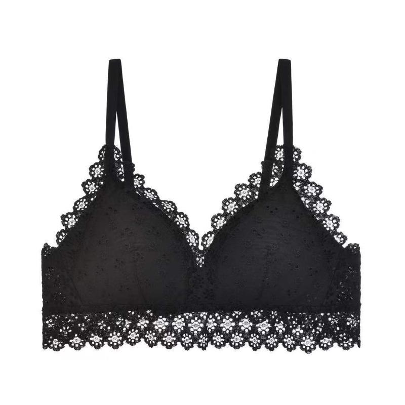 Sexy Lace Triangle Cup Bra Cover Comfortable Thin Small Chest No Empty Cup No Steel Ring Gathering Underwear