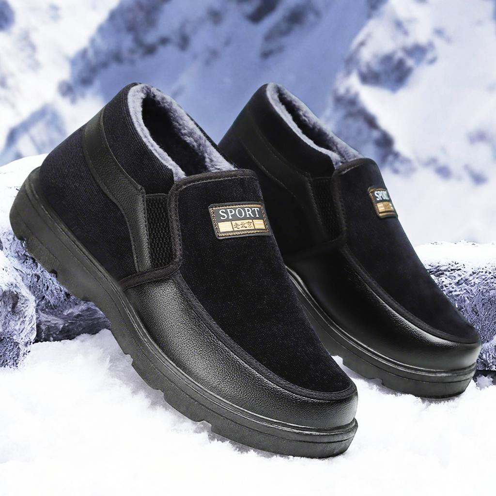 Cotton Shoes Men's New Winter Boots TEMU Piled Thickened Elderly Shoes Cold-proof and Warm Men's Boots Thick-soled Comfortable Cotton Boots
