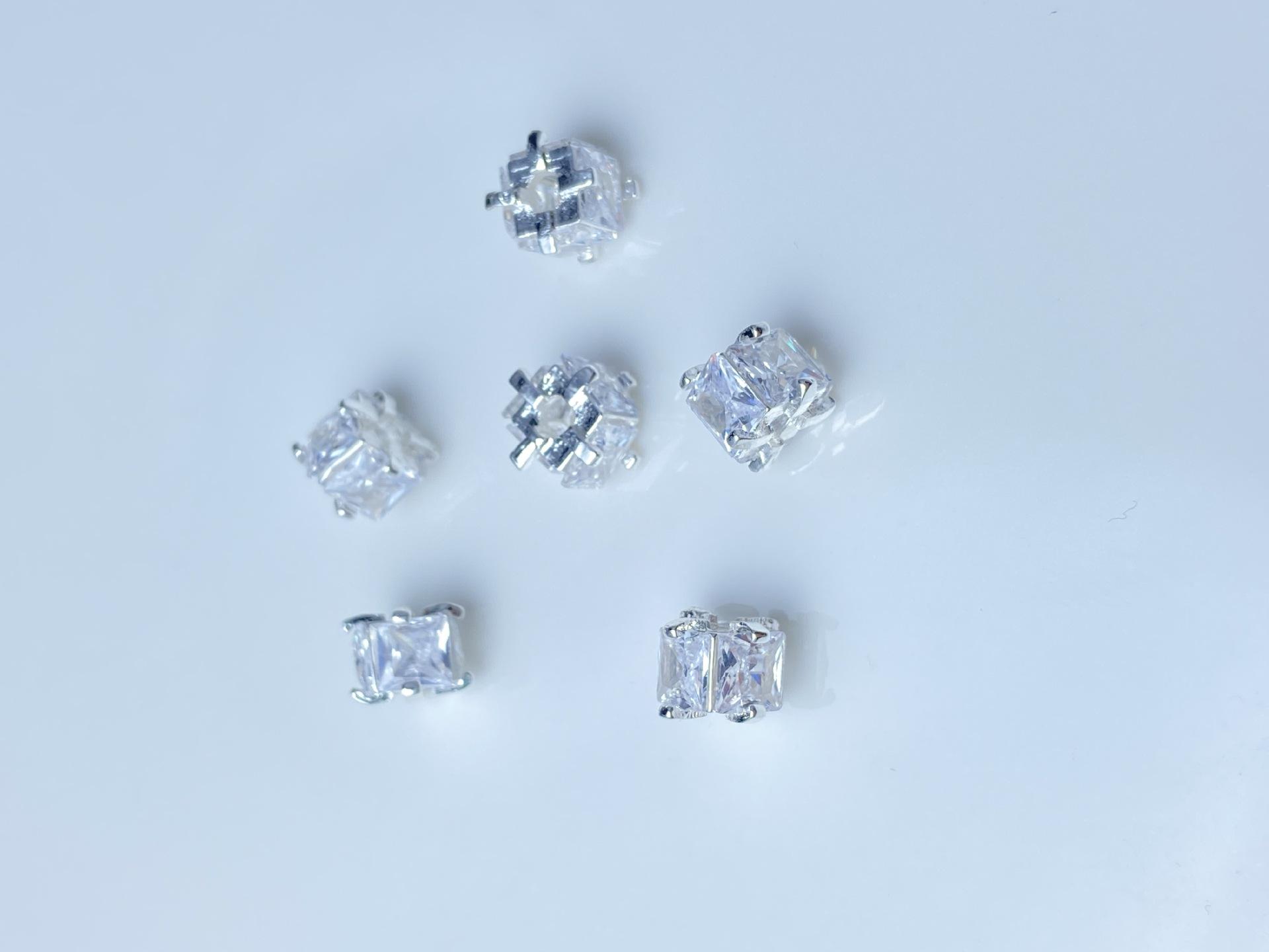 

14K Gold-Plated Zirconium Square Spacer Beads for DIY Bracelets & Earrings Approximately 8x6.3mm