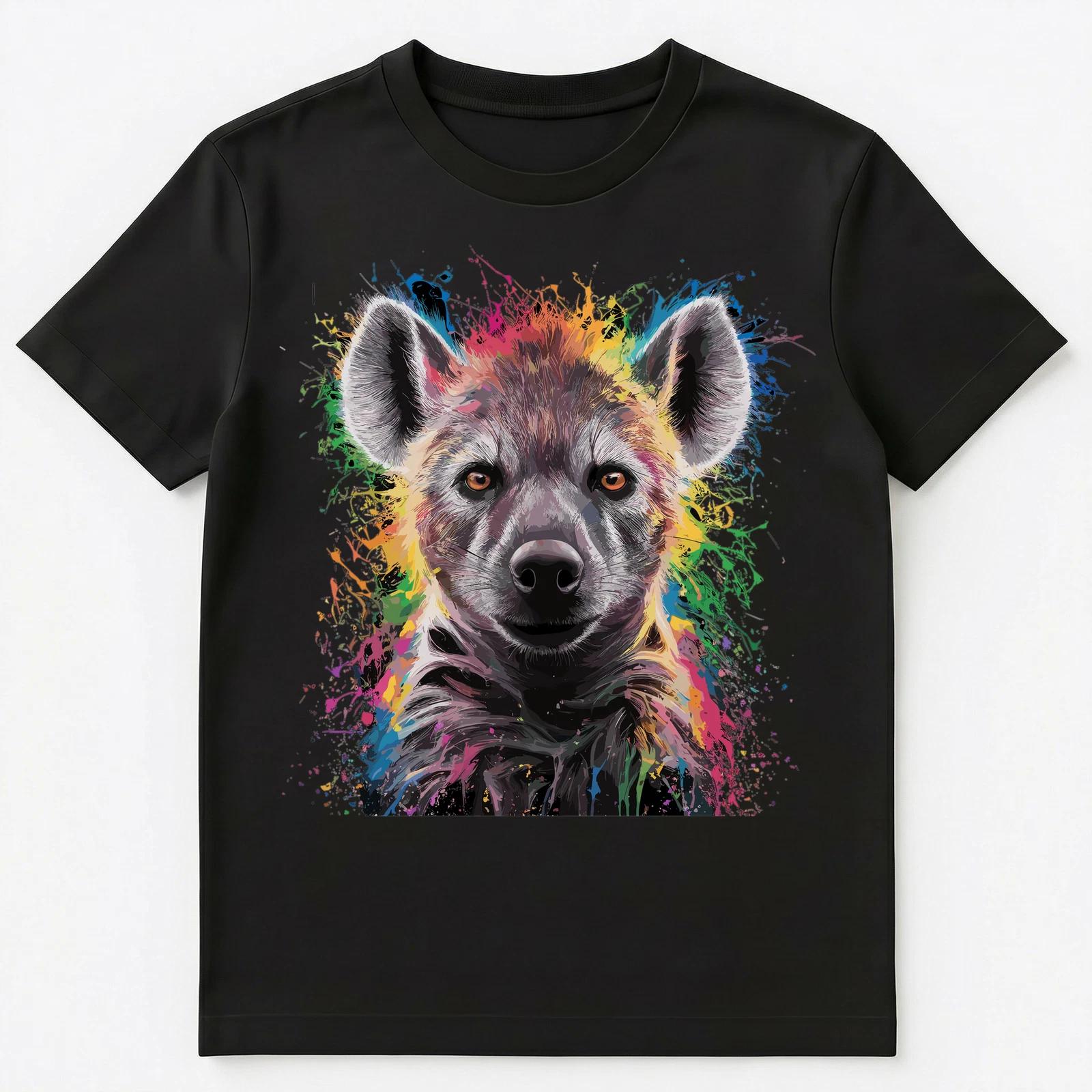 

Colorful Paint Splash Hyena Art Graphic Unisex T-Shirt L
