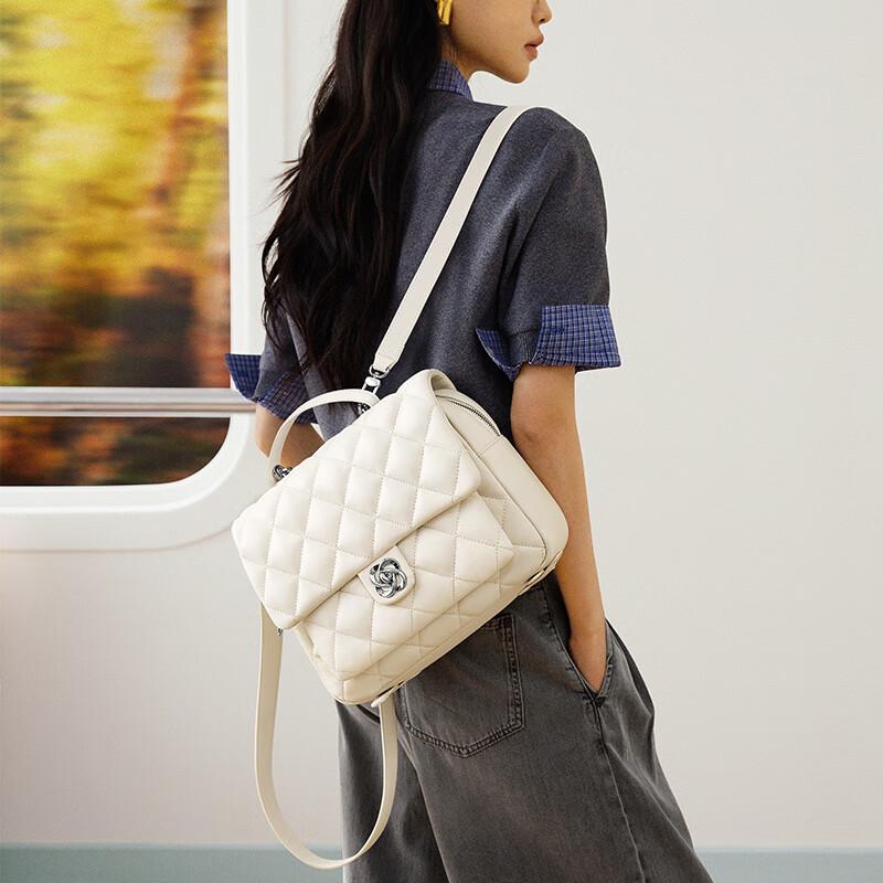 JUST STAR Travel Backpack, Commuter Backpack, Casual Bag, White, Medium Size