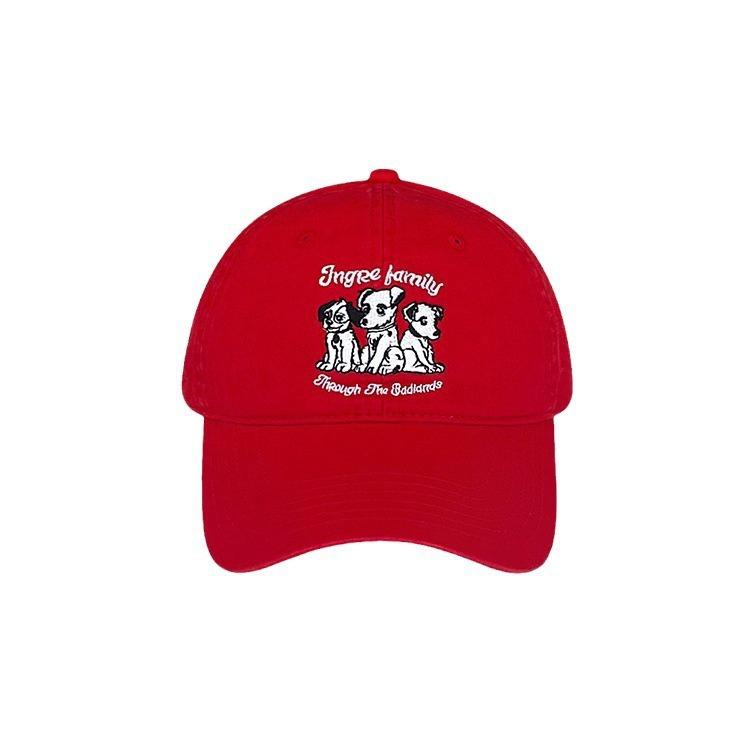 Cute Red Dog Baseball Hat for Women Japanese Niche Retro Versatile Face Showing Small Big Head Circumference Baseball Hat