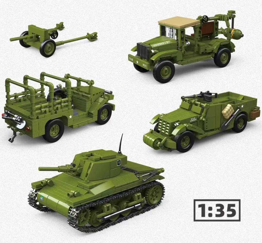 World War 2 Ww2 Army Military Soldiers M3 Scout Car Armor Vehicle Moc Building Blocks Bricks Model Diy Assembly Toys For Kids
