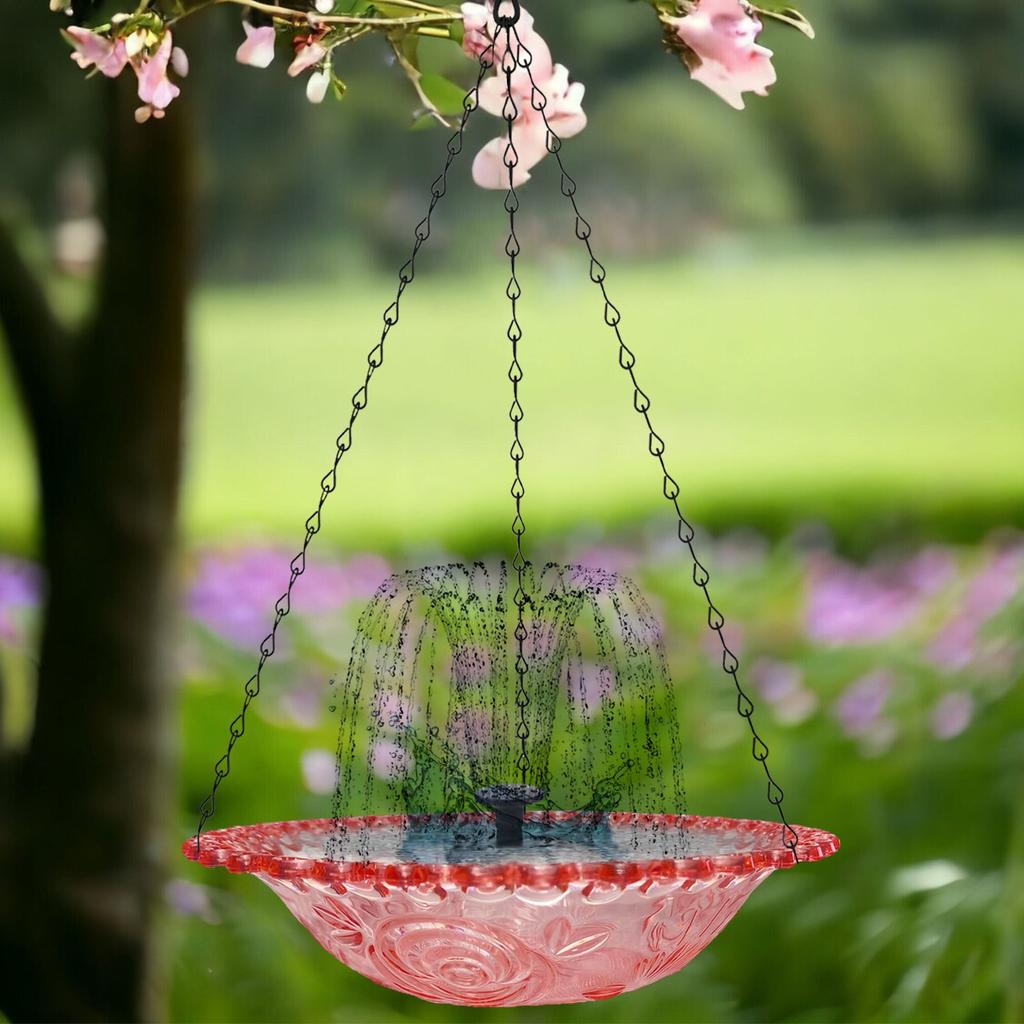 Decorative Solar Powered Bird Bath Bowl for Garden Yard Balcony Birdwatching Bath Tray for Nature Lover